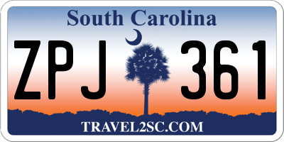 SC license plate ZPJ361