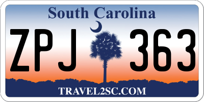 SC license plate ZPJ363