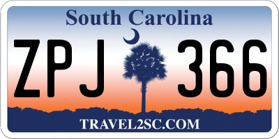 SC license plate ZPJ366