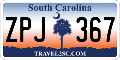 SC license plate ZPJ367