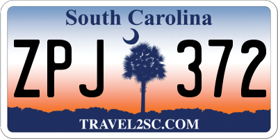 SC license plate ZPJ372