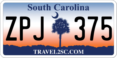 SC license plate ZPJ375