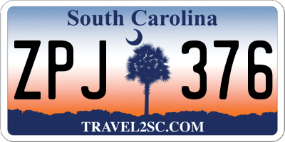 SC license plate ZPJ376