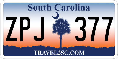 SC license plate ZPJ377