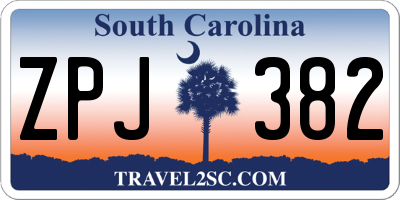 SC license plate ZPJ382