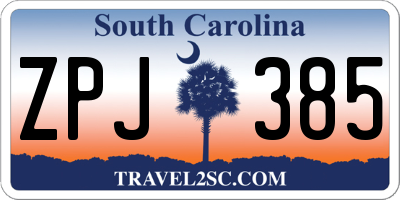 SC license plate ZPJ385