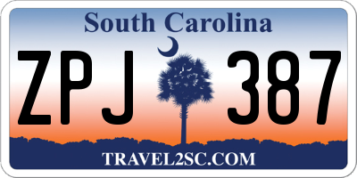 SC license plate ZPJ387