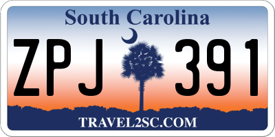 SC license plate ZPJ391