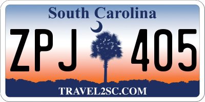 SC license plate ZPJ405