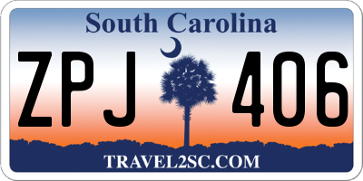 SC license plate ZPJ406