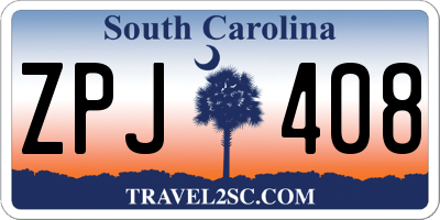SC license plate ZPJ408