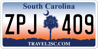 SC license plate ZPJ409