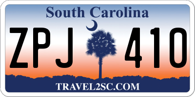 SC license plate ZPJ410