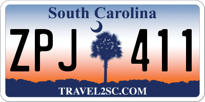 SC license plate ZPJ411
