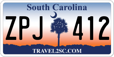 SC license plate ZPJ412