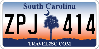 SC license plate ZPJ414