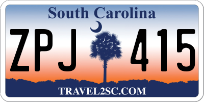 SC license plate ZPJ415