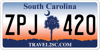 SC license plate ZPJ420