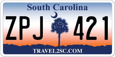 SC license plate ZPJ421