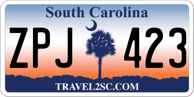 SC license plate ZPJ423