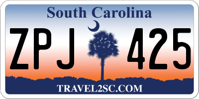 SC license plate ZPJ425