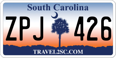 SC license plate ZPJ426