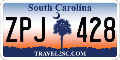 SC license plate ZPJ428