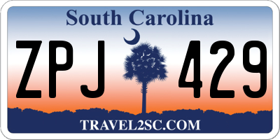 SC license plate ZPJ429