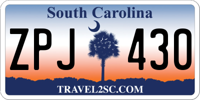 SC license plate ZPJ430