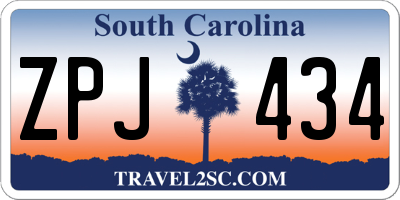SC license plate ZPJ434