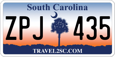 SC license plate ZPJ435