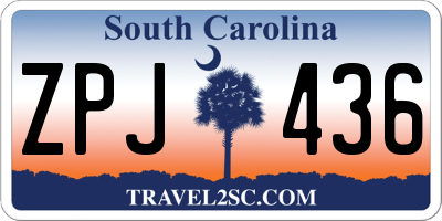 SC license plate ZPJ436