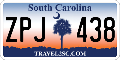 SC license plate ZPJ438