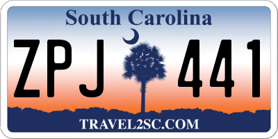 SC license plate ZPJ441