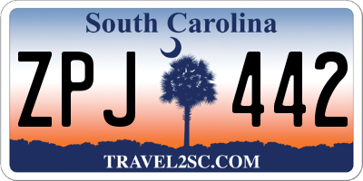 SC license plate ZPJ442