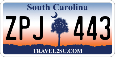 SC license plate ZPJ443