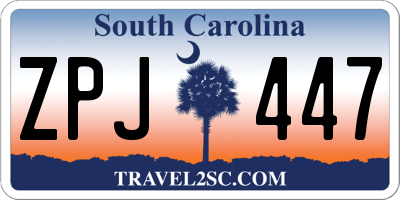 SC license plate ZPJ447