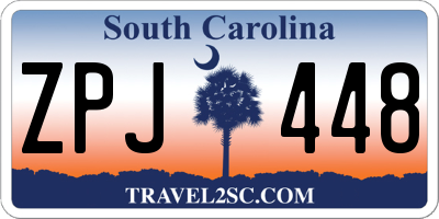 SC license plate ZPJ448