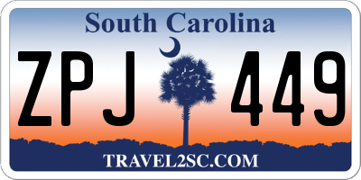SC license plate ZPJ449