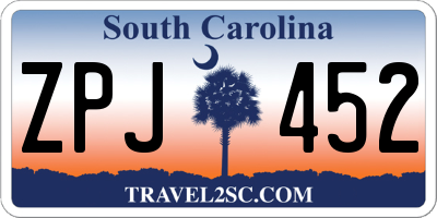 SC license plate ZPJ452