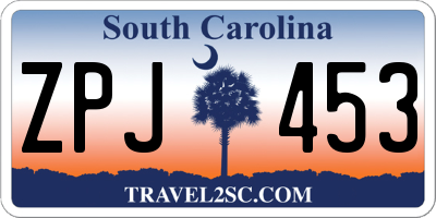 SC license plate ZPJ453