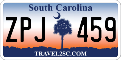 SC license plate ZPJ459