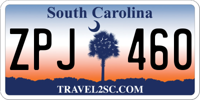 SC license plate ZPJ460