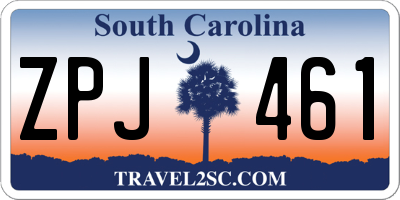 SC license plate ZPJ461