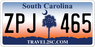 SC license plate ZPJ465