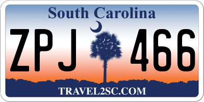SC license plate ZPJ466