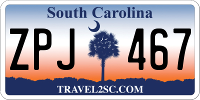 SC license plate ZPJ467