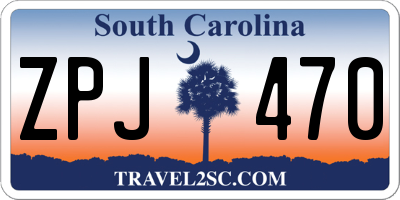 SC license plate ZPJ470