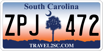 SC license plate ZPJ472