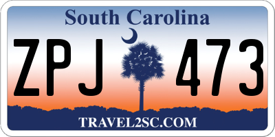 SC license plate ZPJ473